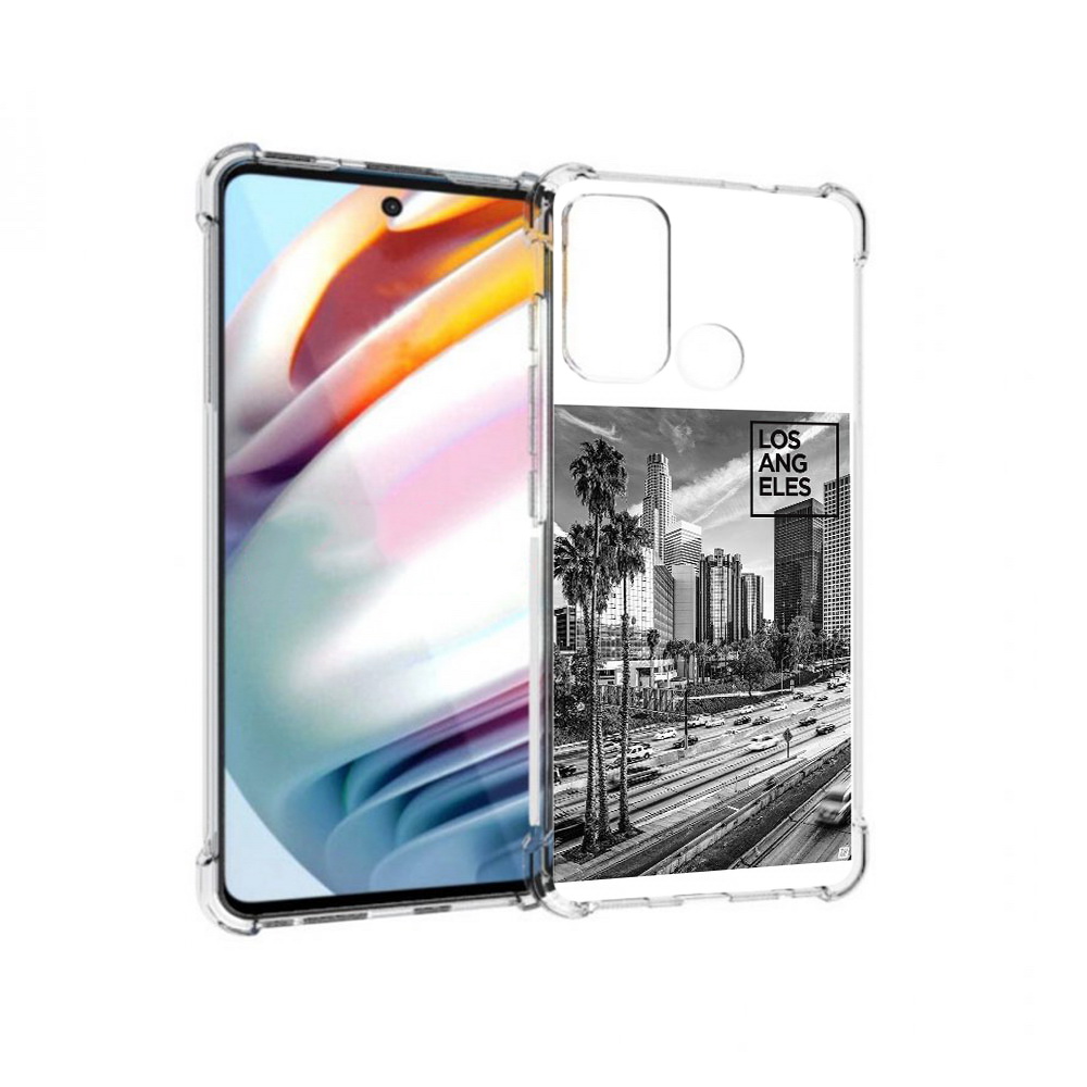 

Чехол MyPads Tocco для Motorola Moto G60 черно белый лос анджелес (PT227068.360.685), Прозрачный, Tocco