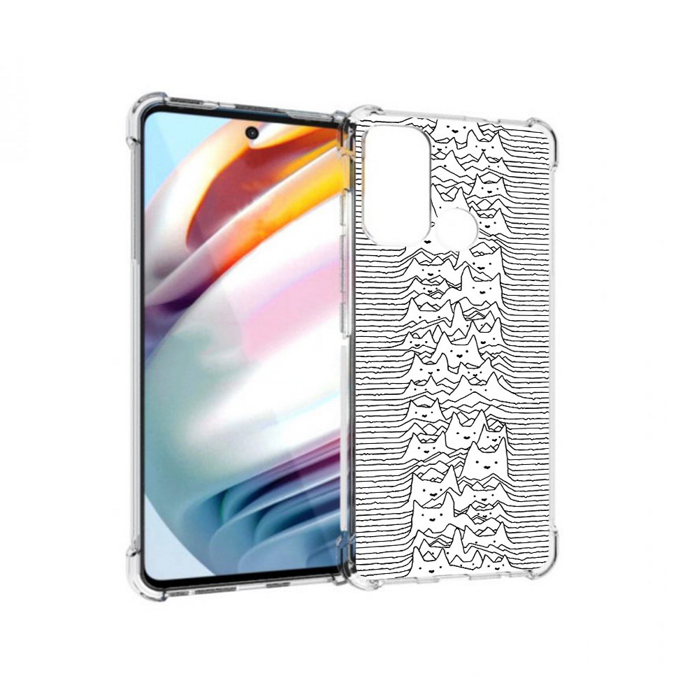 

Чехол MyPads Tocco для Motorola Moto G60 черно белые коты 3D (PT227068.360.682), Прозрачный, Tocco