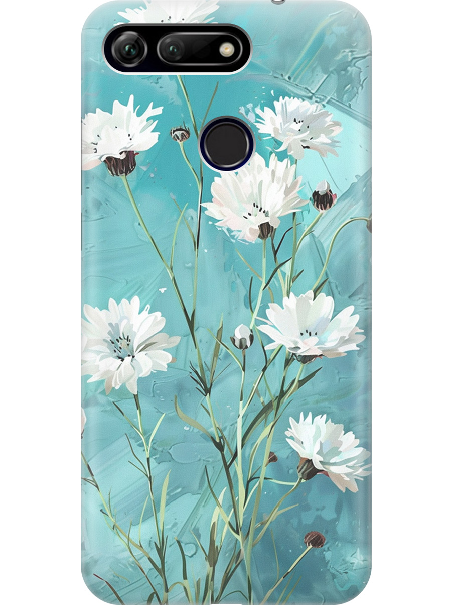 

Силиконовый чехол на Honor View 20 (V20) с принтом "Белые васильки", Прозрачный;белый;голубой, 720257722