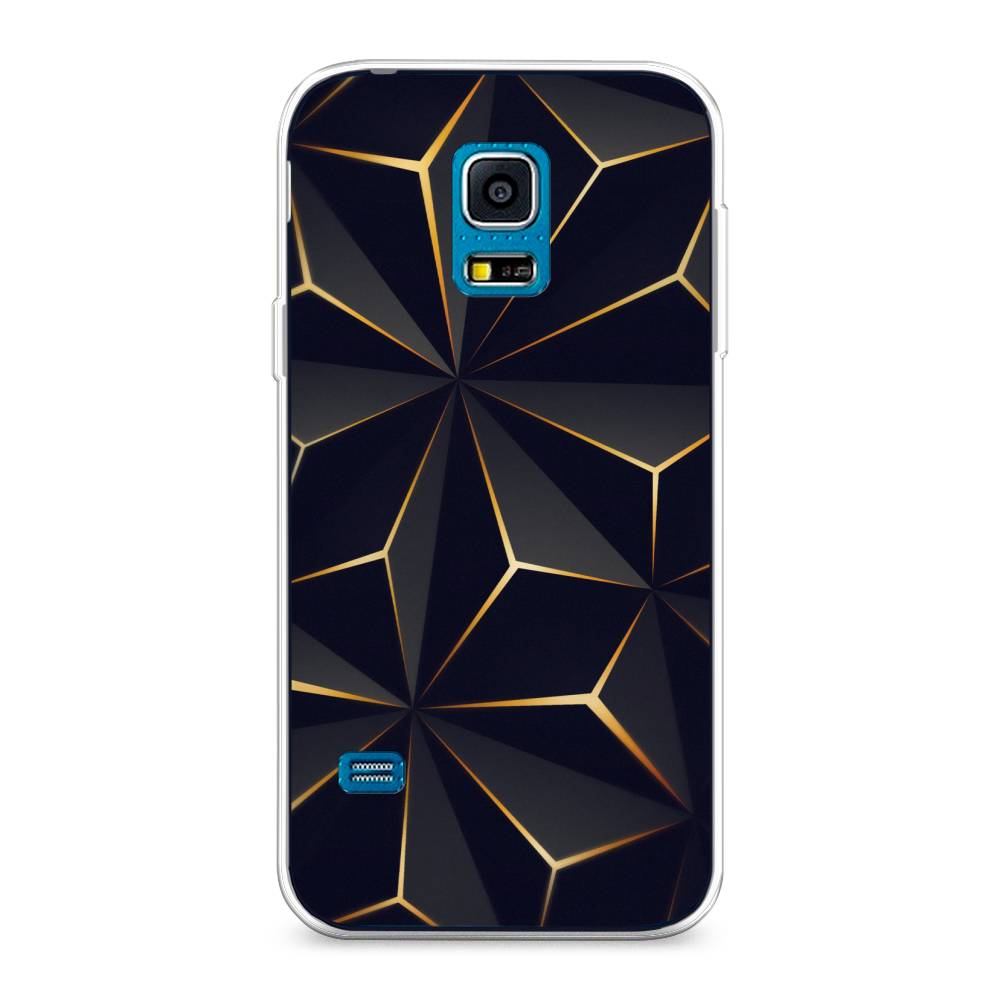 

Чехол на Samsung Galaxy S5 mini "Черные полигоны", Золотистый;черный, 24250-3