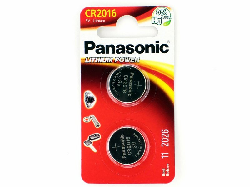 Батарейка литиевая Panasonic CR2016, CR2016BL2 (3V) 2 штуки батарейка olmio cr2016 5 штук 42892