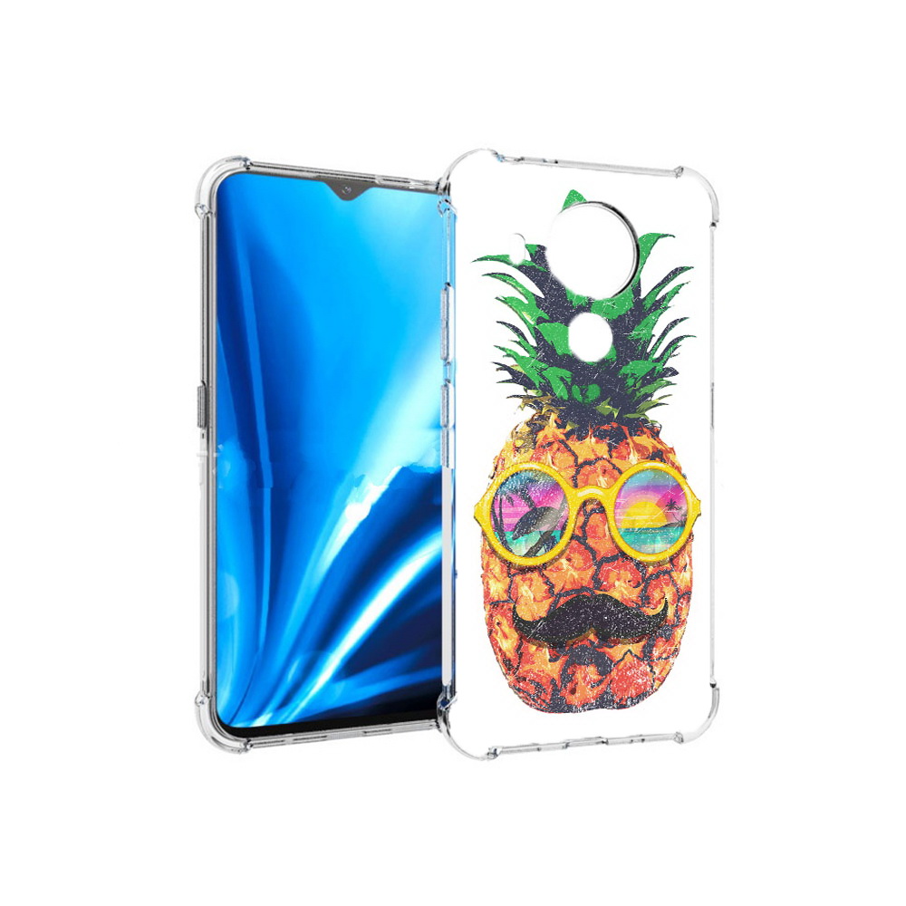 

Чехол MyPads Tocco для Nokia 5.4 прикольный ананас с лицом (PT156621.100.556), Прозрачный, Tocco