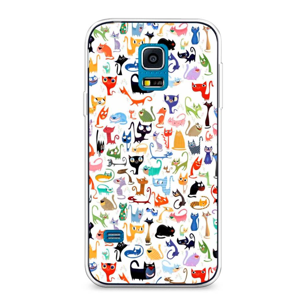 

Чехол на Samsung Galaxy S5 mini "Цветные коты", Разноцветный, 24250-1