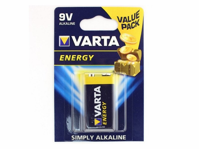 

Батарейка щелочная VARTA 6LF22 (6LR61) Energy 9V (Крона), 522, 6F22, 6LR61, AM6, GP17R8H, GP17R9H, K9V, MN1604, RTU270MH-1, Крона