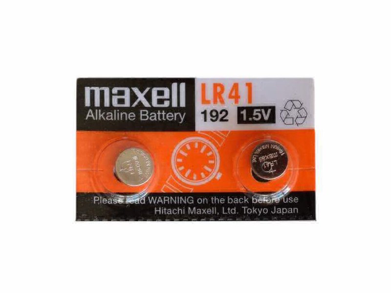 Батарейка щелочная MAXELL LR41 (384, 392, G3) комплект 2 штуки