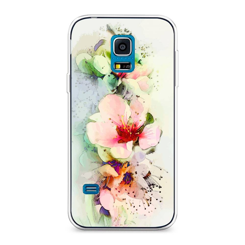 

Чехол на Samsung Galaxy S5 mini "Нежные цветы", Зеленый;розовый, 24250-2