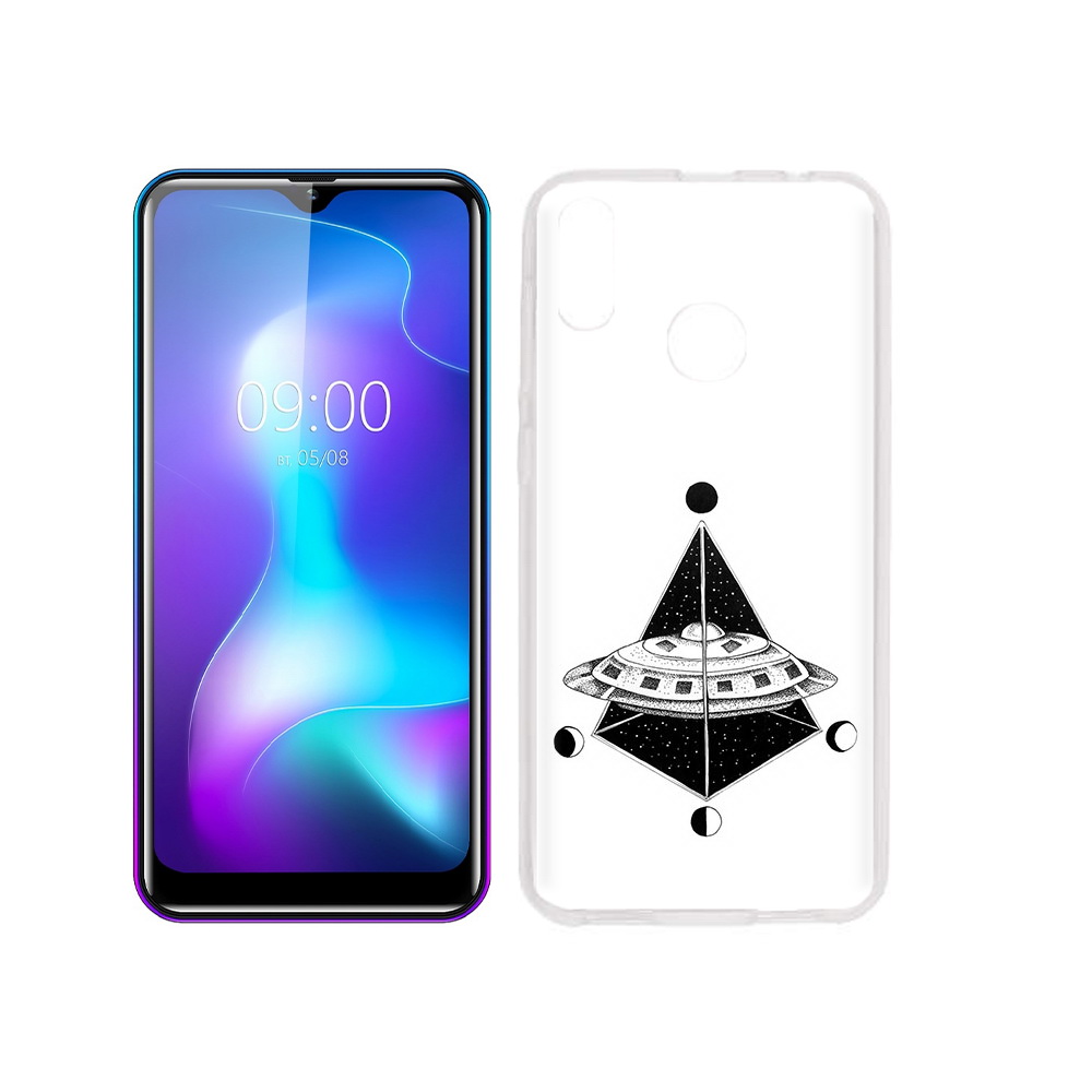 

Чехол MyPads Tocco для BQ 6042L черно белая летающая тарелка, Прозрачный, Tocco