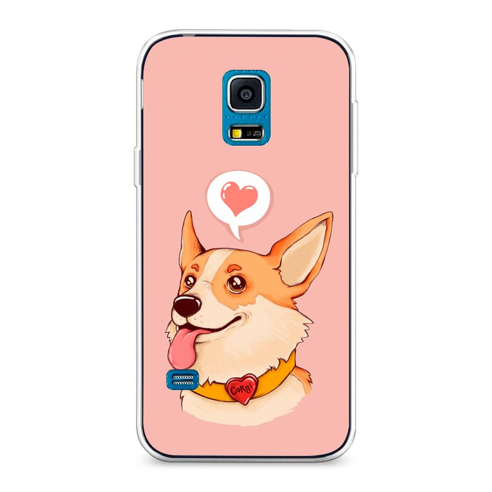 

Чехол на Samsung Galaxy S5 mini "Корги язык", Розовый;коричневый, 24250-1