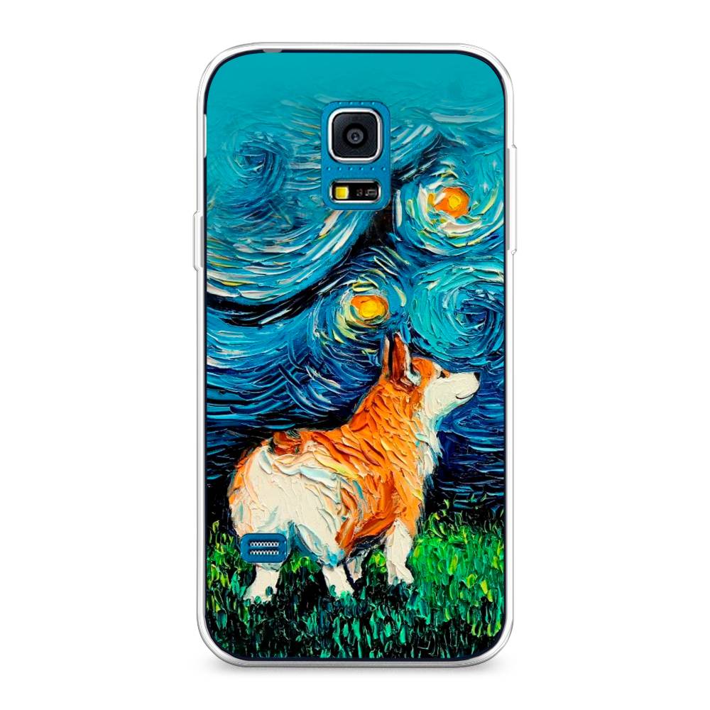

Чехол на Samsung Galaxy S5 mini "Корги звёздная ночь", Коричневый;белый;зеленый, 24250-1
