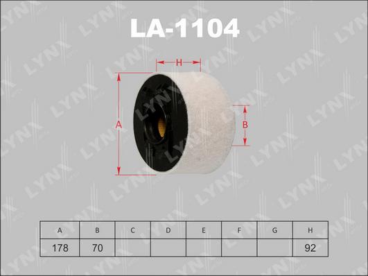 

Фильтр воздушный LYNXauto LA-1104