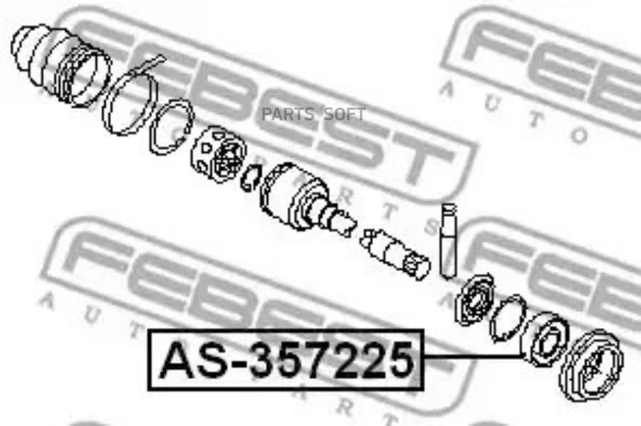 Подшипник приводного вала 35x72x25 febest as-357225 100055280079