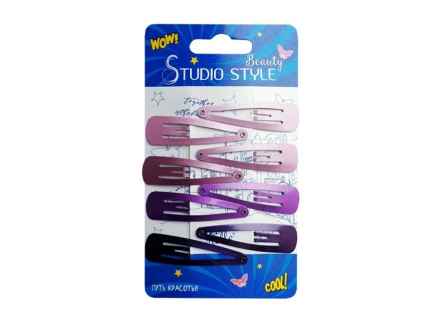 

Заколки Studio Style 8 шт., Фиолетовый;розовый