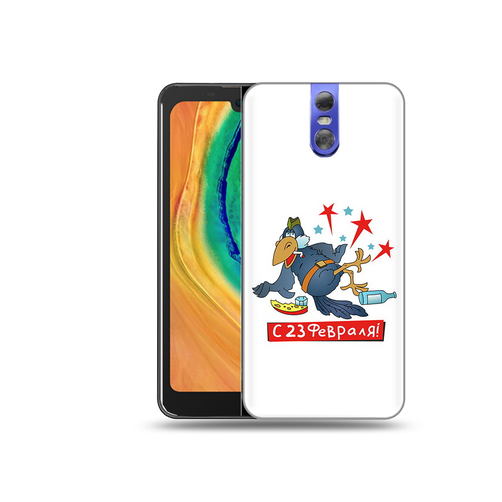 

Чехол MyPads Tocco для Doogee BL7000 23 февраля веселая птица, Прозрачный, Tocco