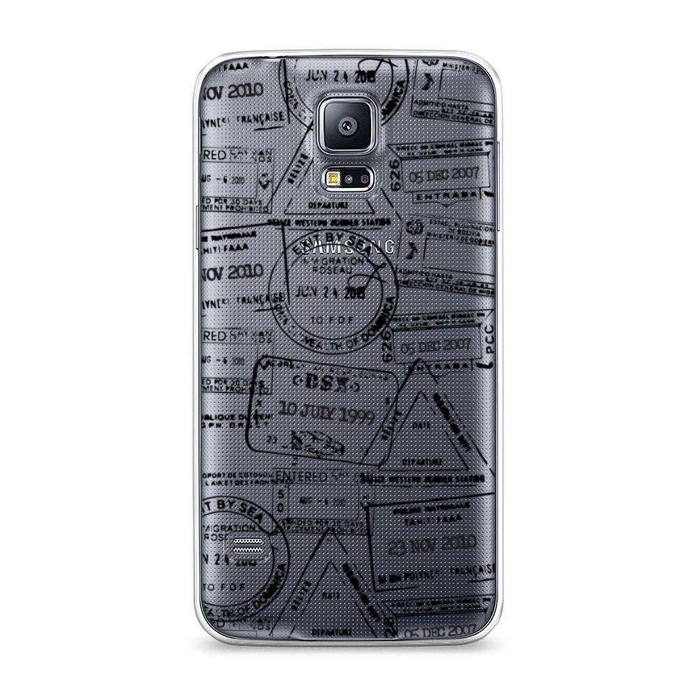 

Чехол на Samsung Galaxy S5 "Visa stamps 2", Белый;черный;серый, 24150-2
