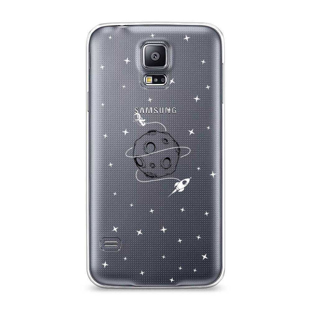 

Чехол на Samsung Galaxy S5 "Полет вокруг луны", Белый;серый;черный, 24150-2