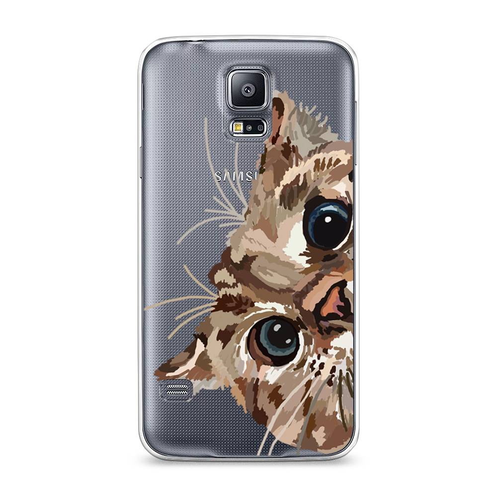 

Чехол на Samsung Galaxy S5 "Любопытный кот", Коричневый;синий;черный, 24150-1