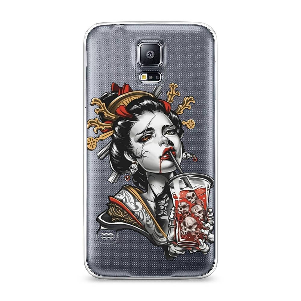

Чехол на Samsung Galaxy S5 "Опасная гейша", Красный;черный;серый, 24150-4