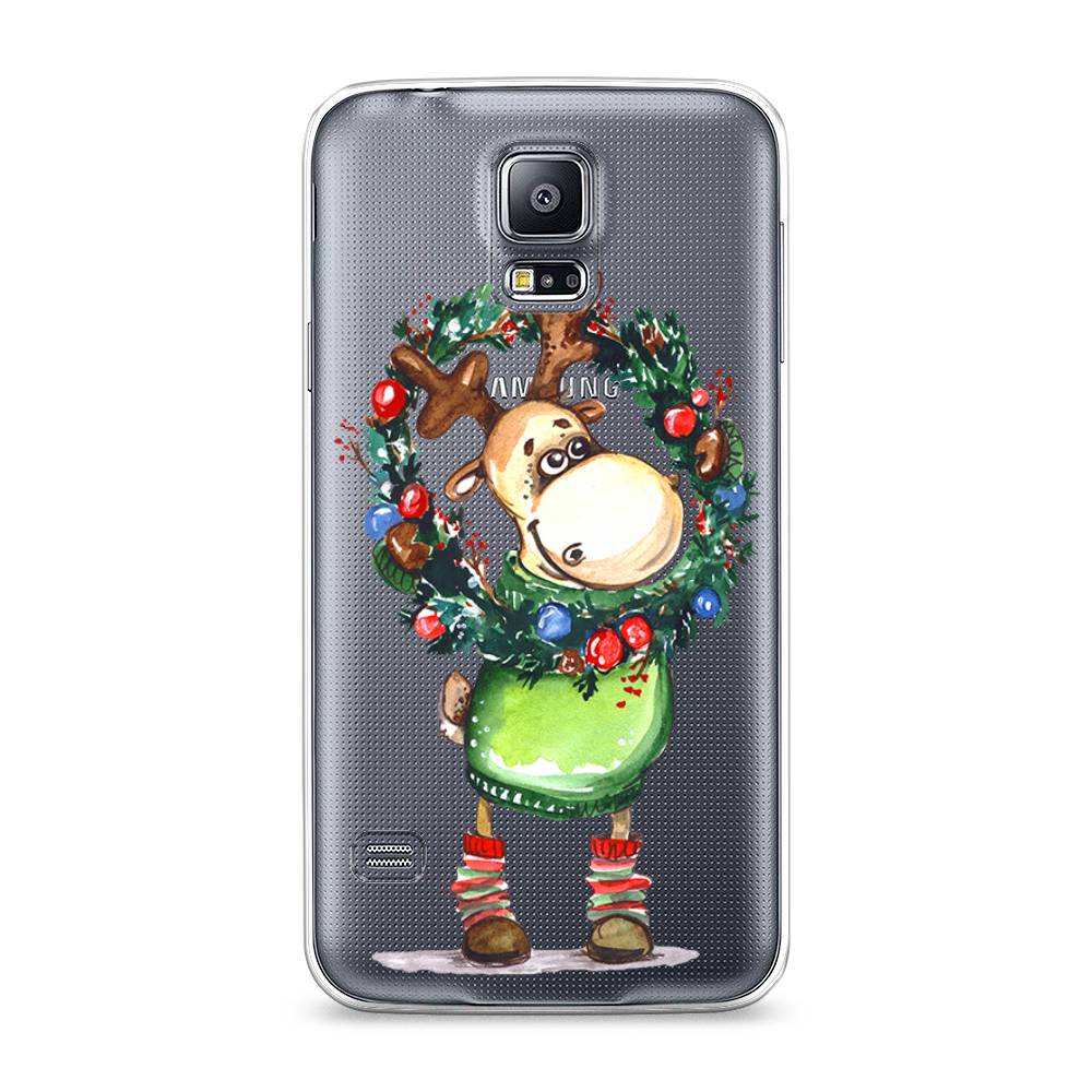 

Чехол на Samsung Galaxy S5 "Олень с новогодним венком", 24150-4