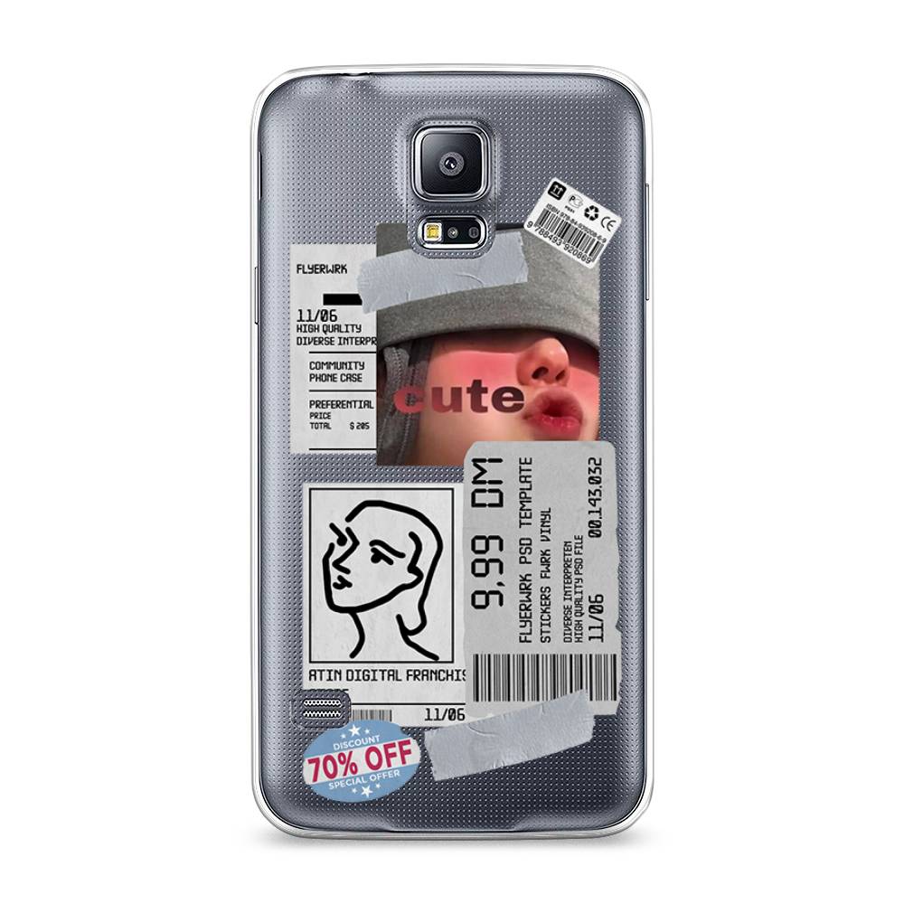 

Чехол на Samsung Galaxy S5 "Cute girl collage", Розовый;серый;голубой, 24150-6