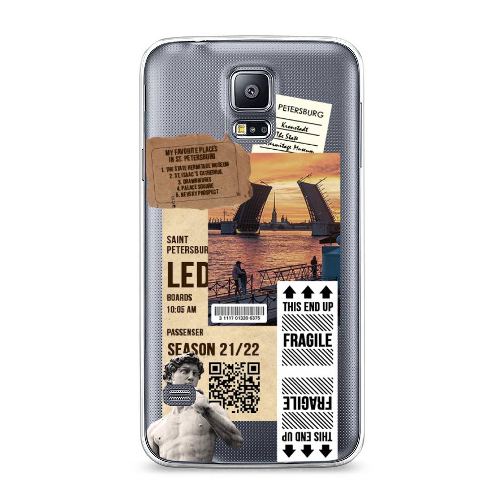 

Чехол на Samsung Galaxy S5 "Санкт-Петербург коллаж", Коричневый;бежевый;белый, 24150-6