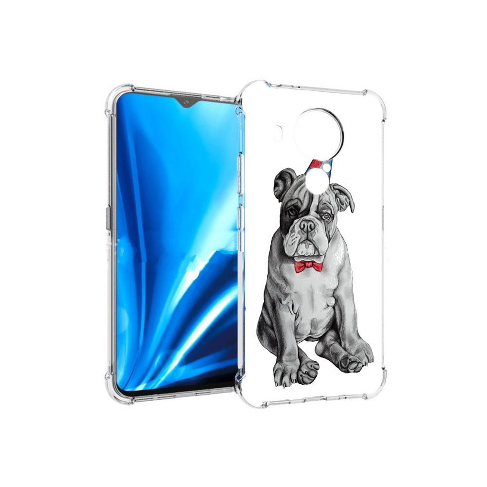 

Чехол MyPads Tocco для Nokia 5.4 праздничный щенок (PT156621.100.554), Прозрачный, Tocco