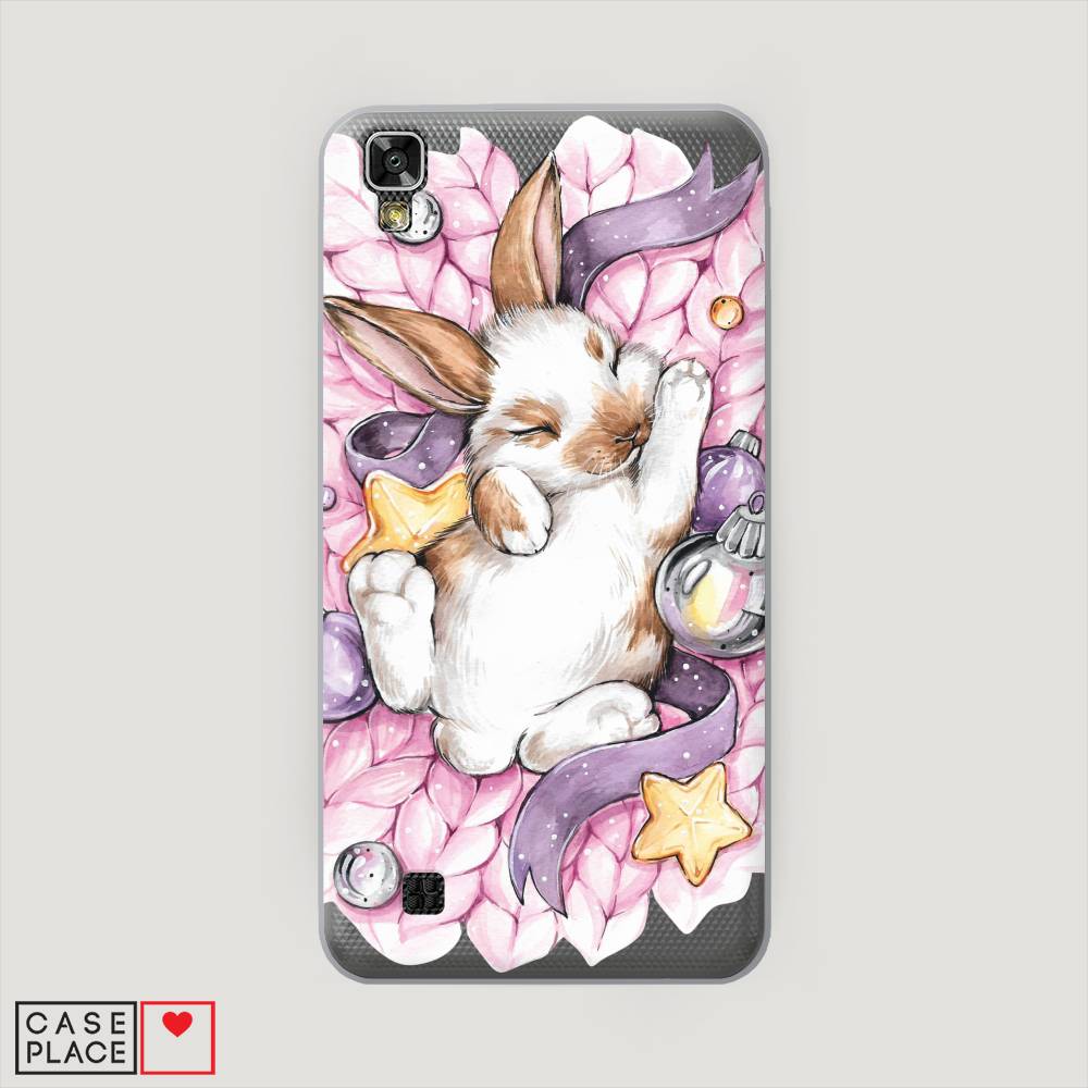 

Чехол на LG X Power (K220DS) "Кролик спит", Розовый;белый, 82350-5
