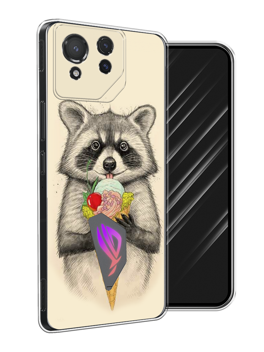

Чехол Awog на Asus ROG Phone 8 "Енот с мороженым", Бежевый;серый, 45150-1