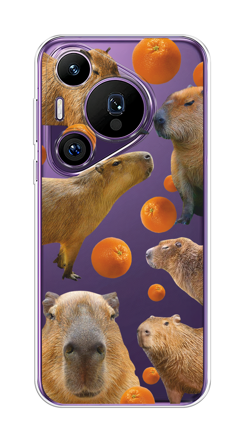 

Чехол на Huawei Pura 70 Pro/70 Pro Plus "Капибара и апельсины", Бежевый;оранжевый, 6124450-1