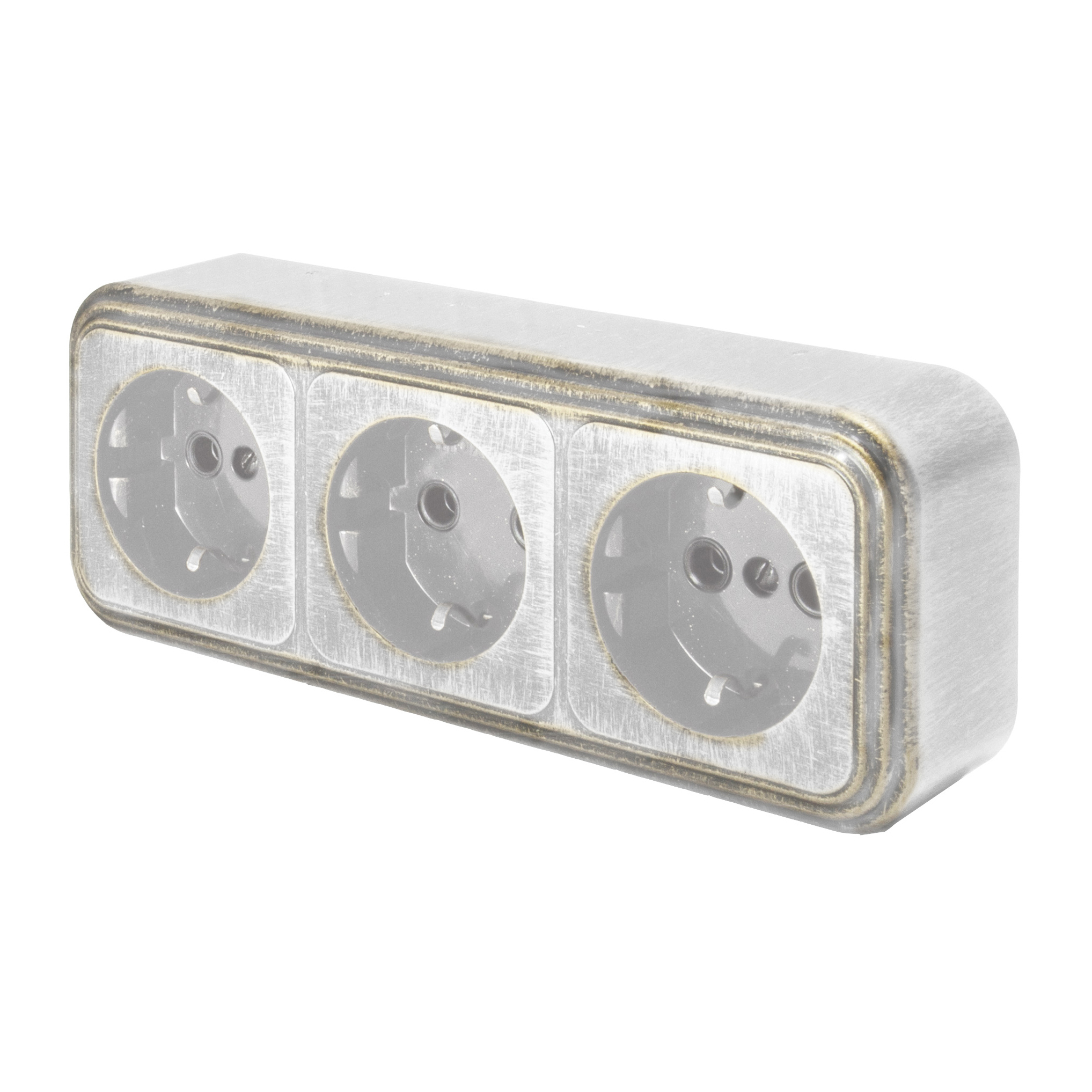 

Розетка о/п 3-местнаяс з/к, серия Palazzo Vintage, белое золото патина, düwi