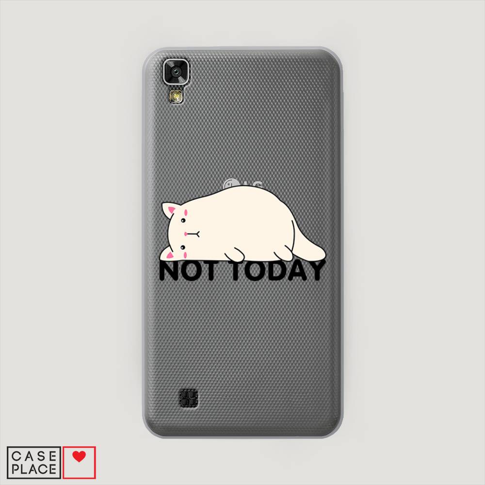 

Чехол на LG X Power (K220DS) "Cat not today", Белый;розовый;черный, 82350-1