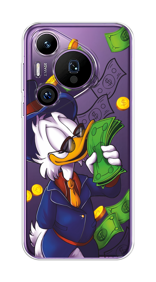 

Чехол на Huawei Pura 70 Pro/70 Pro Plus "Scrooge McDuck with Money", Синий;зеленый;белый, 6124450-1