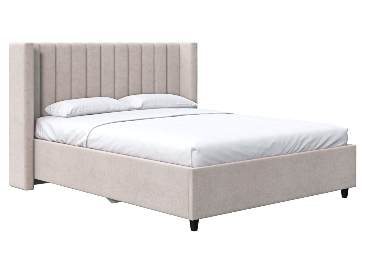 

Кровать Первый Мебельный Дана Кремовый, велюр 180х200 см, с подъемным механизмом, Бежевый, Дана 54009