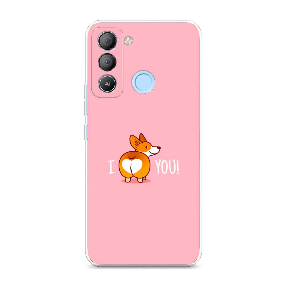 

Чехол на Tecno POP 5 LTE "Корги I love you", Розовый;коричневый;белый, 303050-1