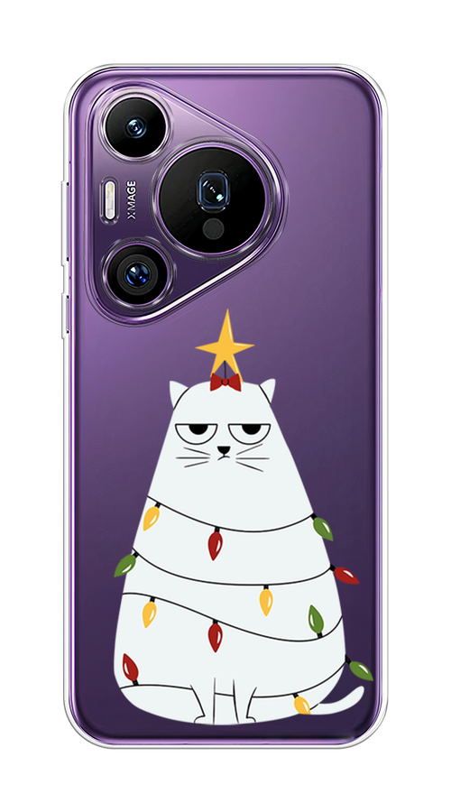 

Чехол на Huawei Pura 70 Pro/70 Pro Plus "Котик в гирлянде", Белый;красный;желтый, 6124450-1