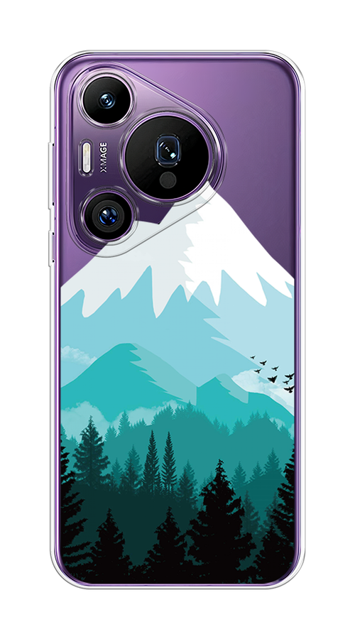 

Чехол на Huawei Pura 70 Pro/70 Pro Plus "Синяя снежная гора", Белый;голубой;бирюзовый, 6124450-1