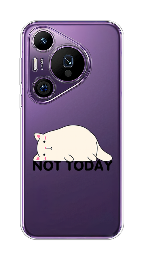 

Чехол на Huawei Pura 70 Pro/70 Pro Plus "Cat not today", Белый;розовый;черный, 6124450-1