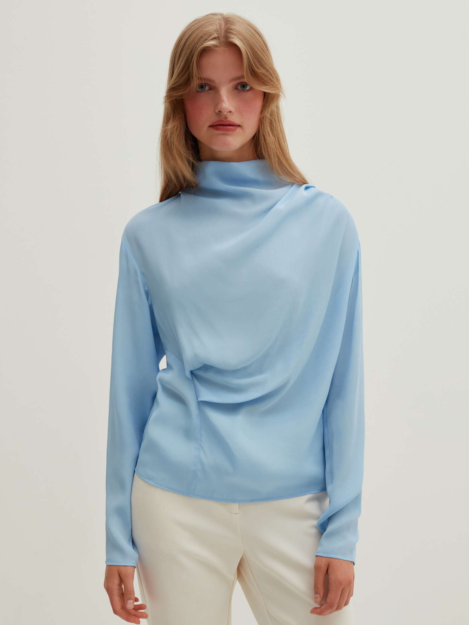 Блуза Stefanel женская, голубая, размер 46, 3547604
