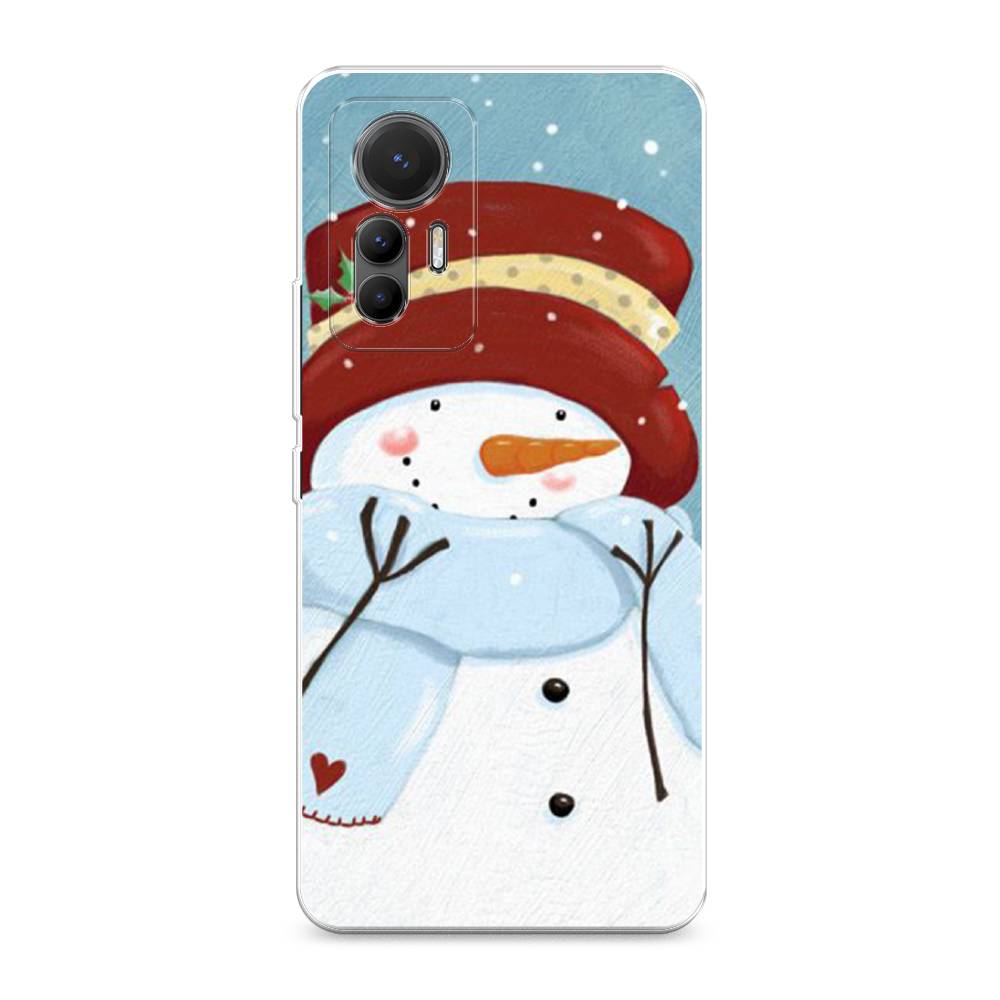 

Чехол для Xiaomi 12 Lite "Застенчивый снеговик", Голубой;белый;красный, 315050-5