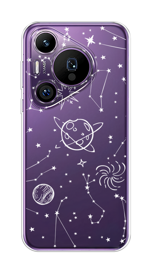 

Чехол на Huawei Pura 70 Pro/70 Pro Plus "Планеты в космосе", Белый, 6124450-1