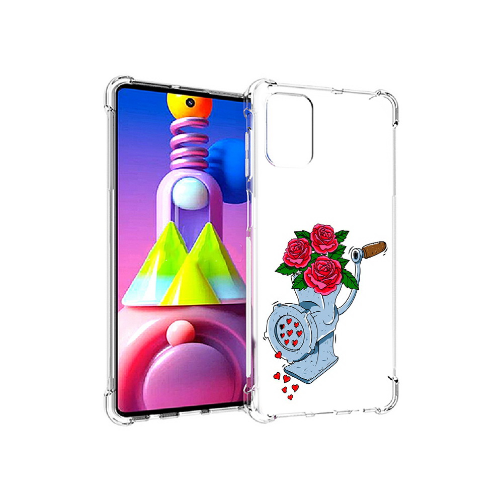 

Чехол MyPads Tocco для Samsung Galaxy M51 Цветочные сердца (PT156838.490.199), Прозрачный, Tocco