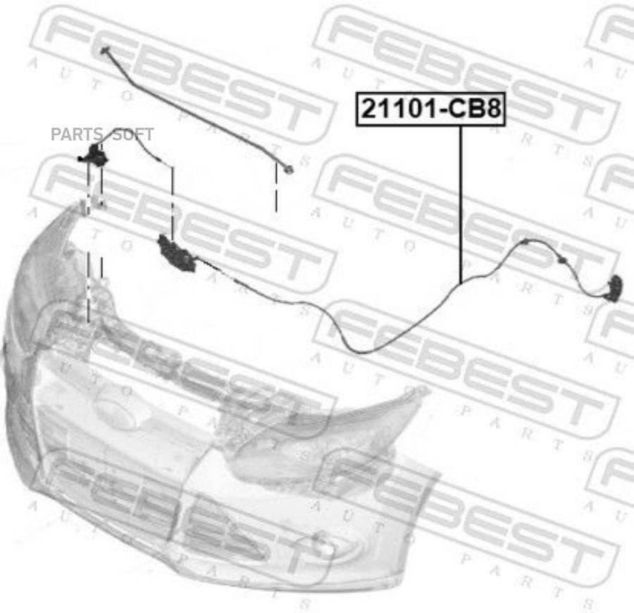 

Трос Открывания Капота Ford Focus 2011- Febest 21101CB8