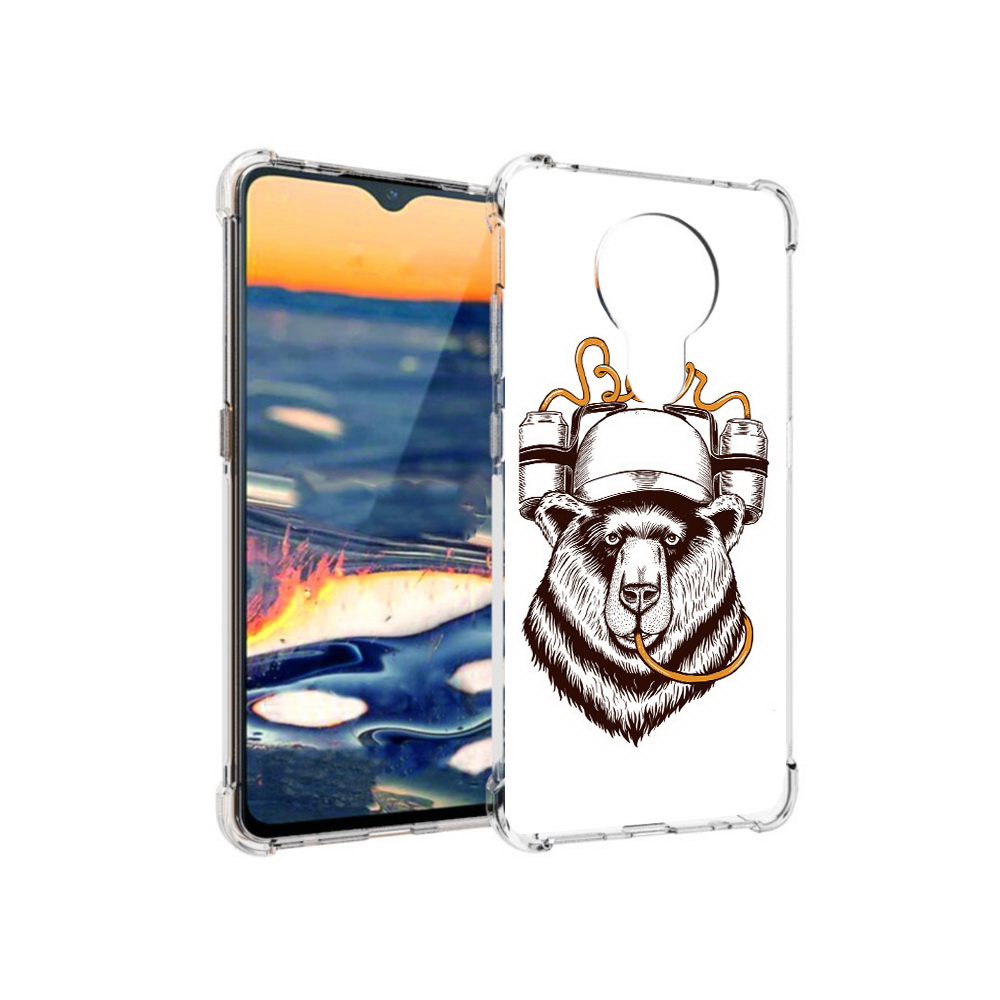 

Чехол MyPads Tocco для Nokia 5.3 пивной медведь (PT227052.106.538), Прозрачный, Tocco