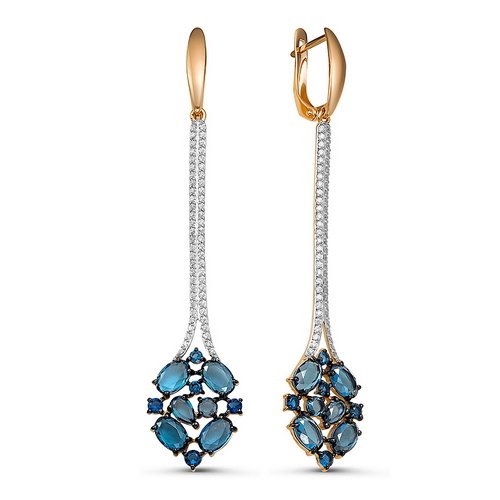 

Серьги из красного золота Дельта 324852, кварц, 324852