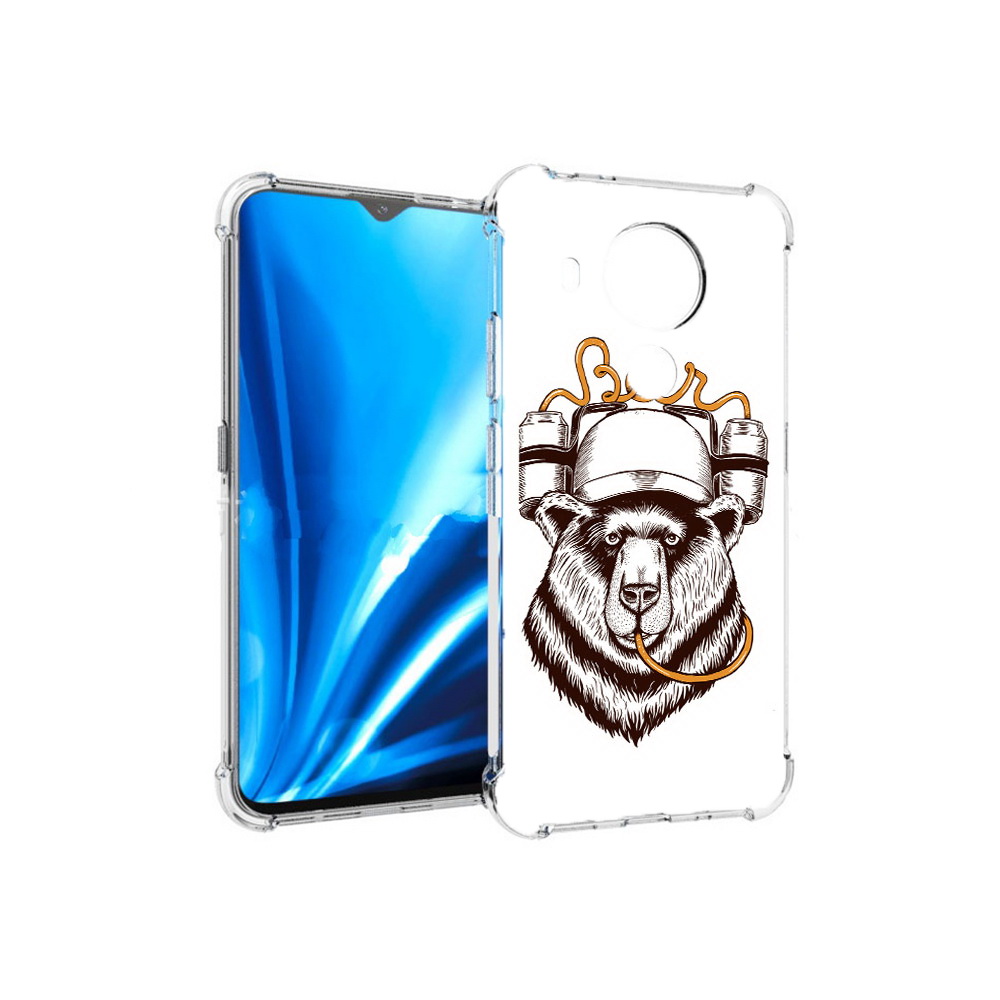 

Чехол MyPads Tocco для Nokia 5.4 пивной медведь (PT156621.100.538), Прозрачный, Tocco
