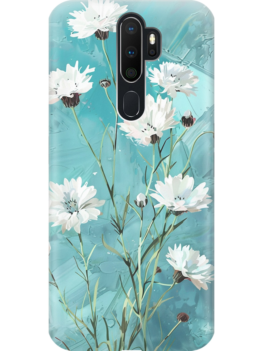 

Силиконовый чехол на Oppo A5 (2020) / A9 (2020) с принтом "Белые васильки", 726151322