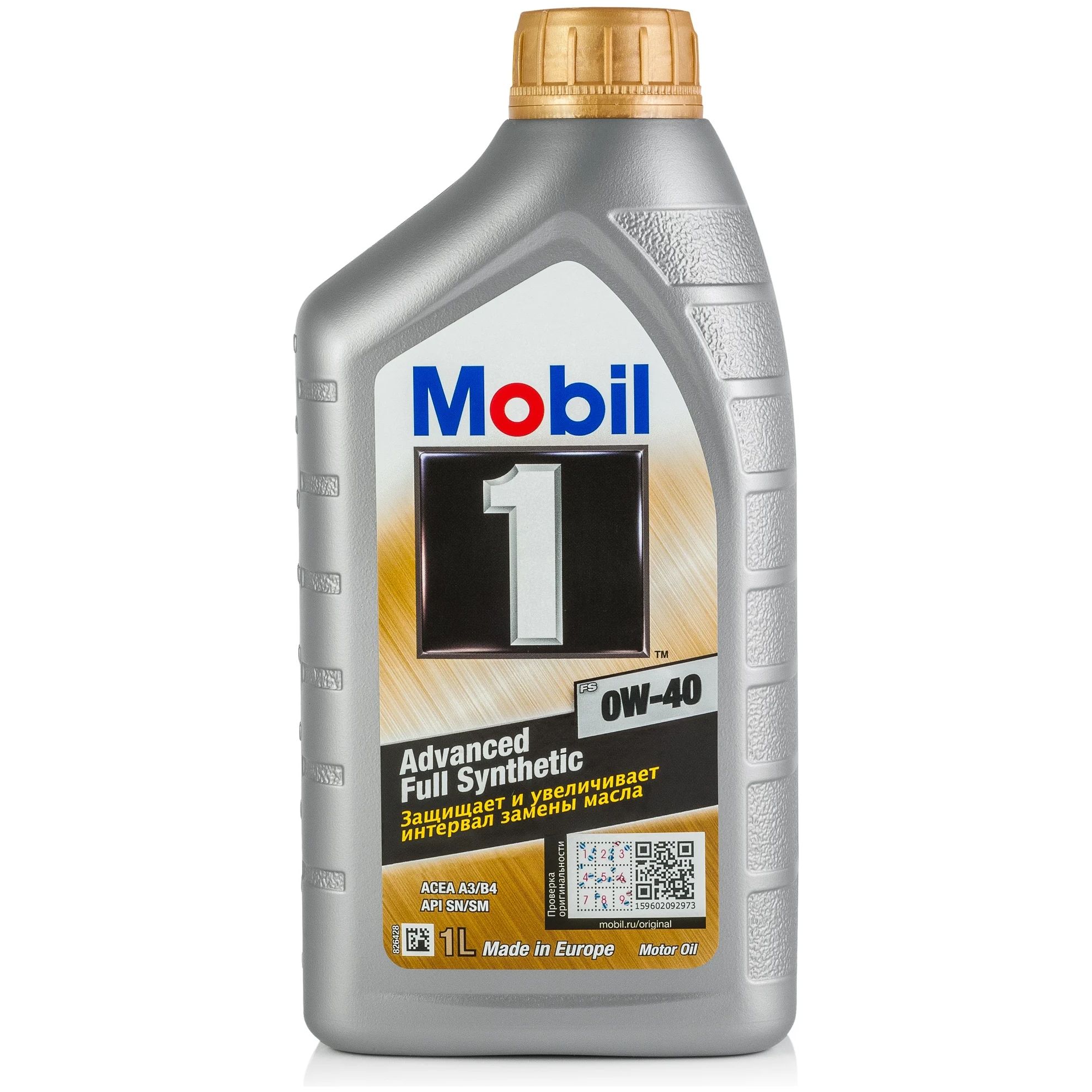

Моторное масло Mobil синтетическое 0W40 Fs X1 A3/B3, A3/B4, Sn, Sm, Sl, Sj 1л