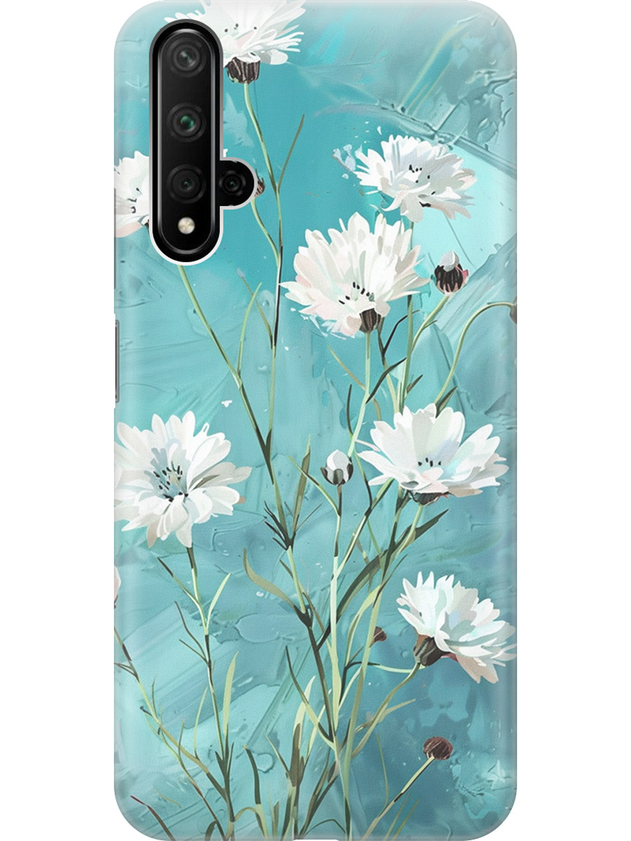

Силиконовый чехол на Honor 20 / Huawei Nova 5T с принтом "Белые васильки", Прозрачный;белый;голубой, 721508922