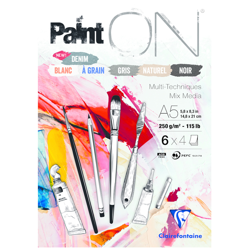 

Альбом для смешанных техник Clairefontaine А5, 24л Paint'ON 4шт