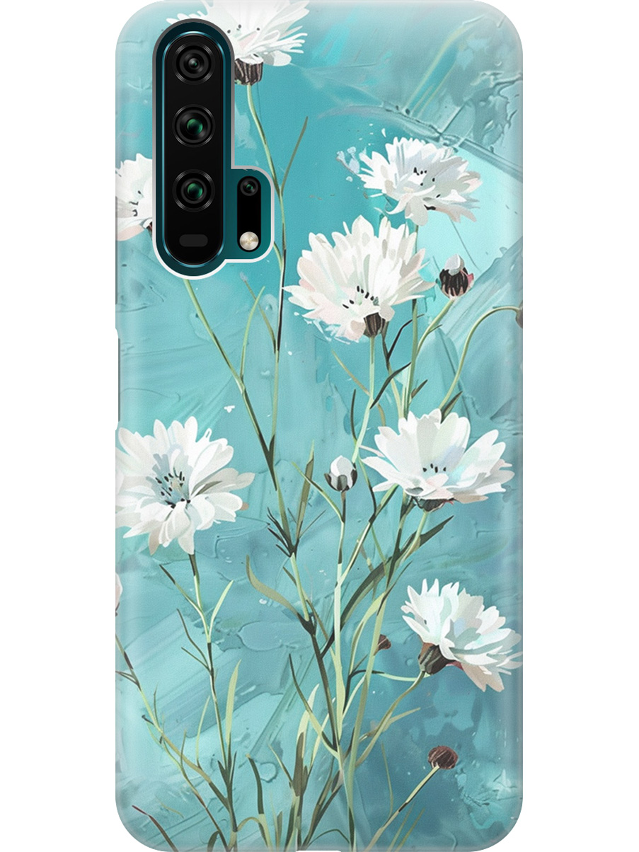 

Силиконовый чехол на Honor 20 Pro с принтом "Белые васильки", Прозрачный;белый;голубой, 721700722