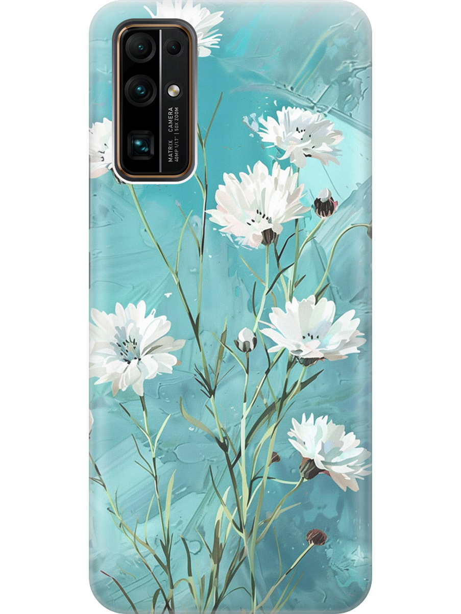 

Силиконовый чехол на Honor 30 с принтом "Белые васильки", Прозрачный;белый;голубой, 722945822